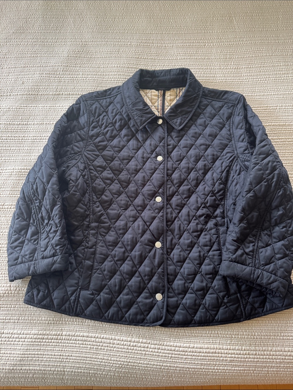 L.L. Bean Black Quilted Snap-Front Utility Jacket
